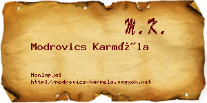 Modrovics Karméla névjegykártya